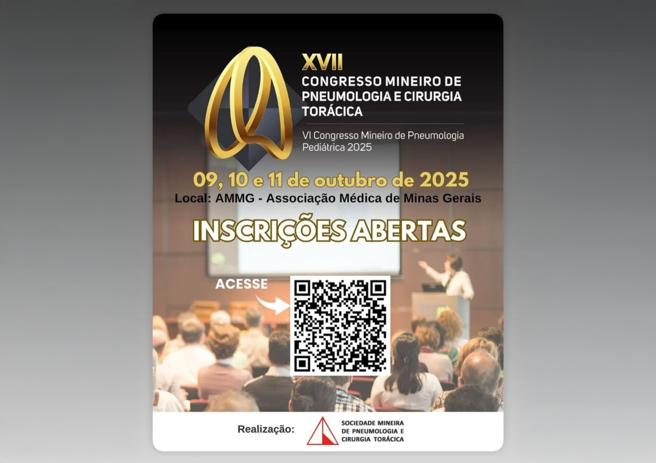 XVII CONGRESSO MINEIRO DE PNEUMOLOGIA E CIRURGIA TORÁCICA VI CONGRESSO MINEIRO DE PNEUMOLOGIA PEDIÁTRICA